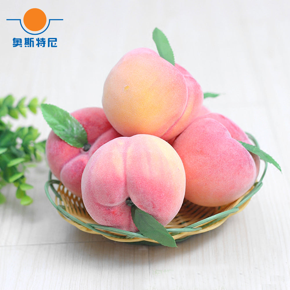 5pcs 8cm size artificial fruit Plastic Fake Fruit artifical peach fruit&artificial fake simulated peach