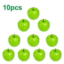 Load image into Gallery viewer, 10pcs Plastic Fruit Green Red Apple For Wedding Decoration Artificial Apples Shop Display Fake Fruits Teaching Aids Fruits
