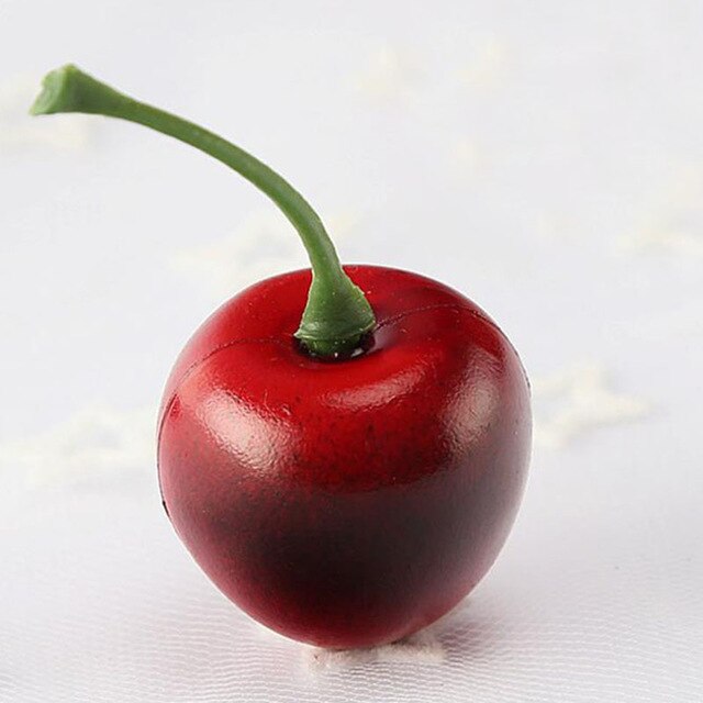 Artificial Fruits cherries 20PCS Foam Fake Fruit tchen Table DIY Home Decoration Plastic Simulation  Fruits Cherry display props